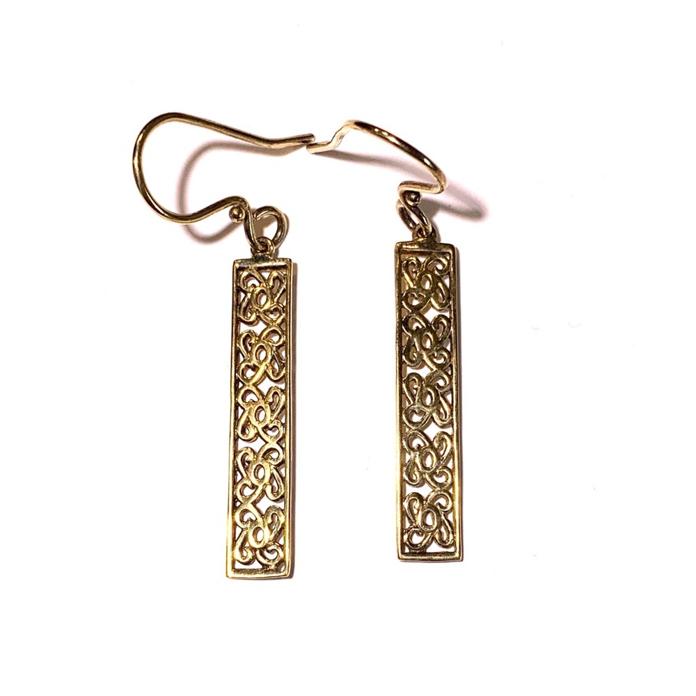 Southern Gates Gold Plated Filigree Drop Earrings Southern Traditional Style